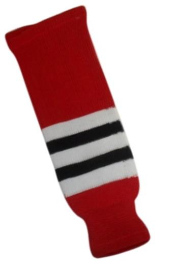 DoGree Hockey Chicago Blackhawks Knit Hockey Socks, Red/White/Black, Adult/32-Inch