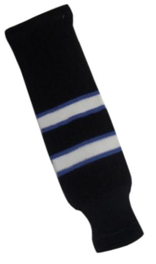 DoGree Hockey Winnipeg Knit Hockey Socks, 20-Inch, Blue/White