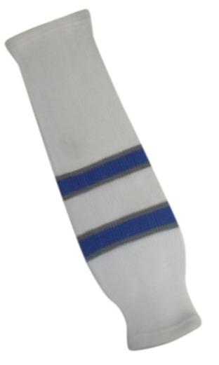 DoGree Hockey Winnipeg Knit Hockey Socks, 24-Inch, White/Blue