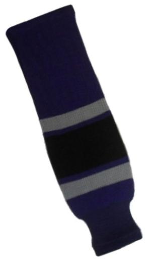 DoGree Hockey Los Angeles Kings Knit Hockey Socks, Purple/Grey/Black, Intermediate/28-Inch