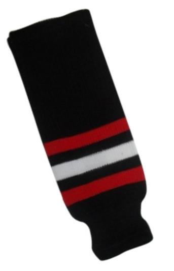 DoGree Hockey Chicago Blackhawks Knit Hockey Socks, Black/Red/White, Youth/20-Inch