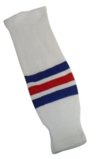 DoGree Hockey New York Rangers Knit Hockey Socks, White/Royal/Red, Youth/20-Inch
