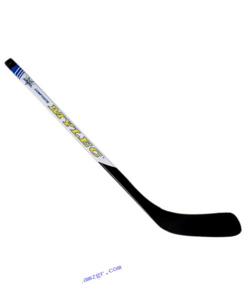Mylec Mini Composite Hockey Stick, White/Yellow/Black, Small, Right Hand
