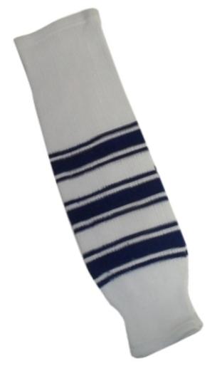 DoGree Hockey Toronto Knit Hockey Socks, 32-Inch, White/Blue