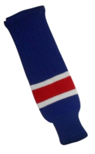 DoGree Hockey New York Rangers Knit Hockey Socks, Royal/White/Red, Intermediate/28-Inch