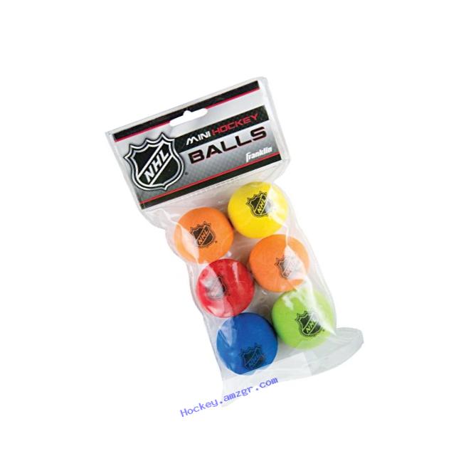 Franklin Sports NHL Foam Mini Hockey Balls, Assorted Colors, 6 Count